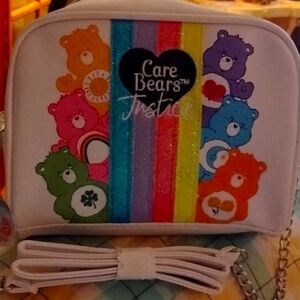 Care Bears "Justice" Pocket Book. White, Gold Chain, shoulder or hand.